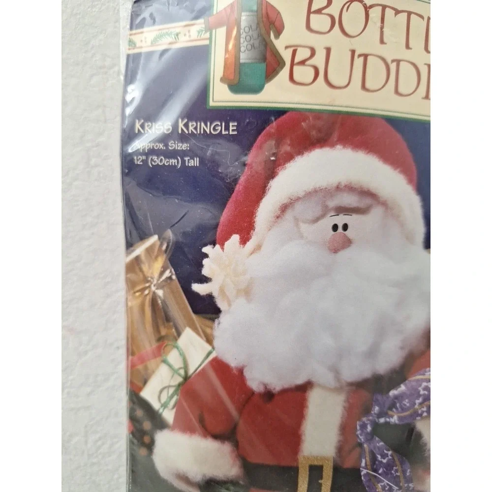 Vtg 1998 Dimensions Bottle Buddies Craft Kit 62154 KRIS KRINGLE 12